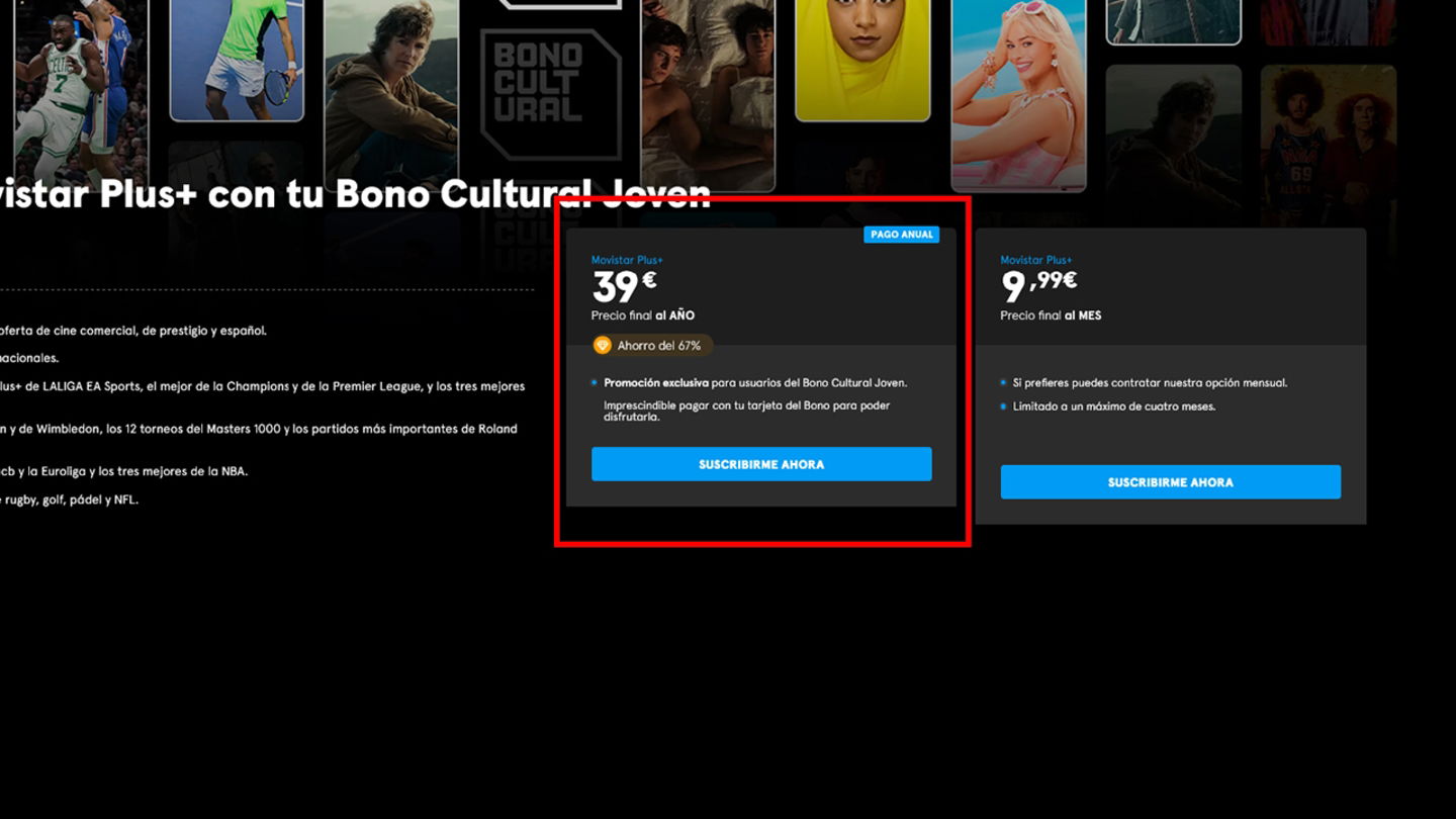 Movistar Plus+ por 3 euros al mes: así puedes conseguirlo con el Bono Cultural Joven