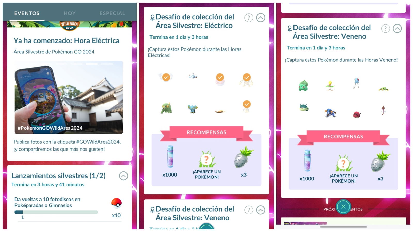 Pokémon GO Área Silvestre misiones