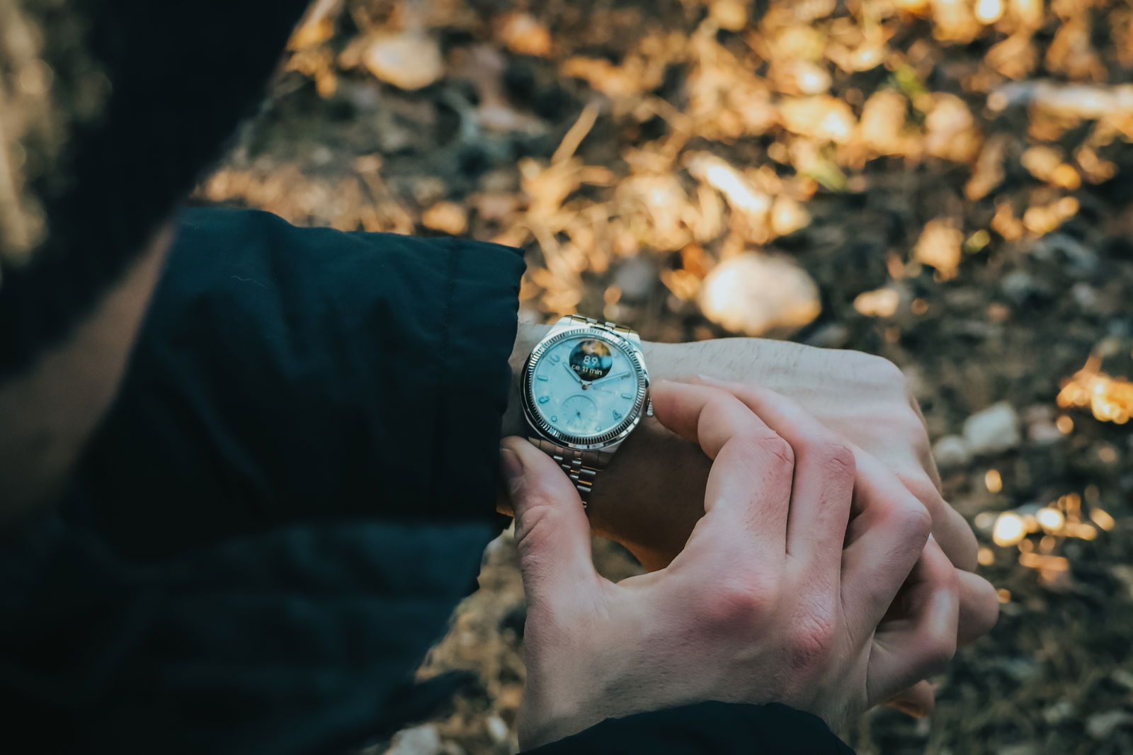 Pantalla del reloj encendida