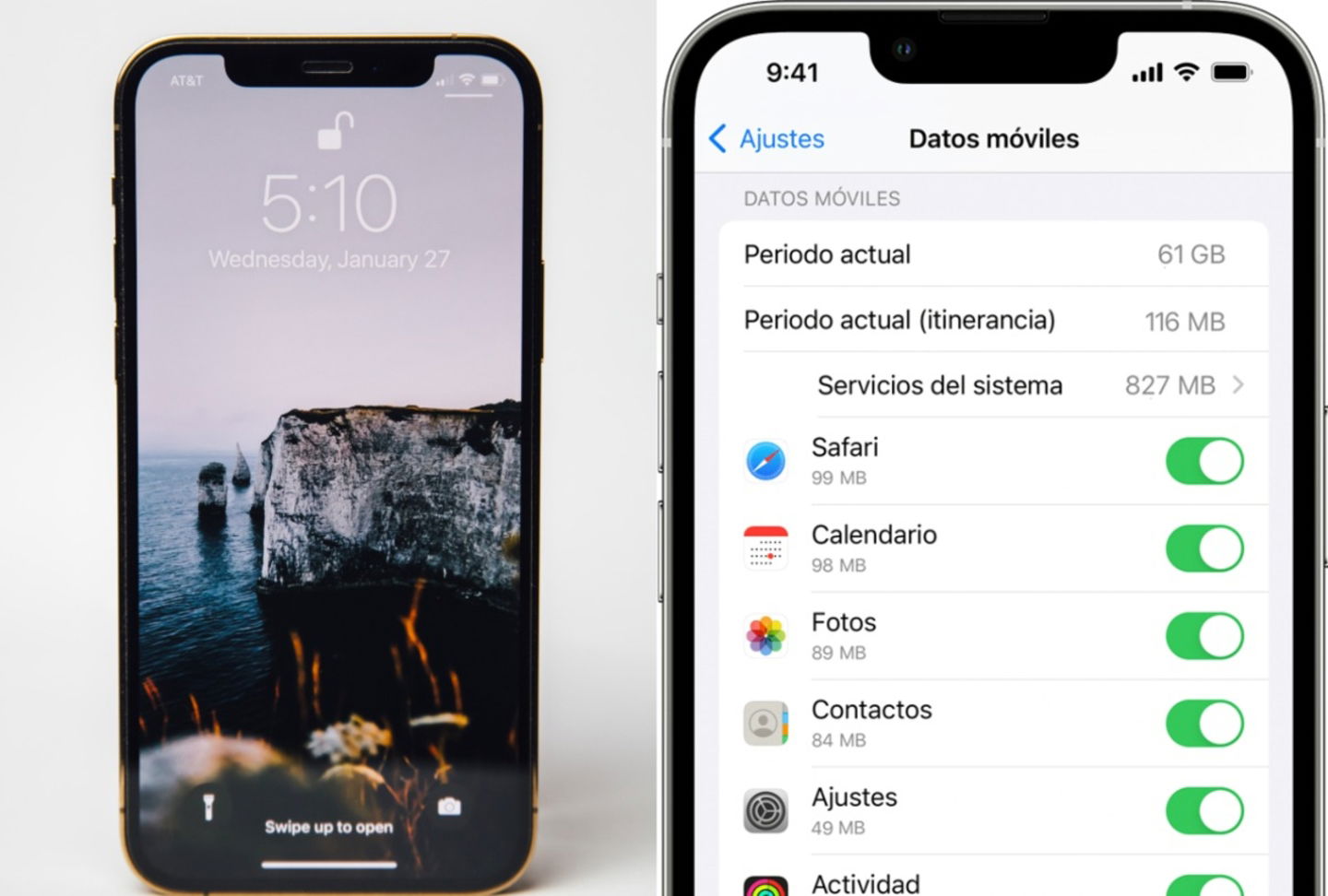 En los móviles iOS también podemos consultar los datos consumidos