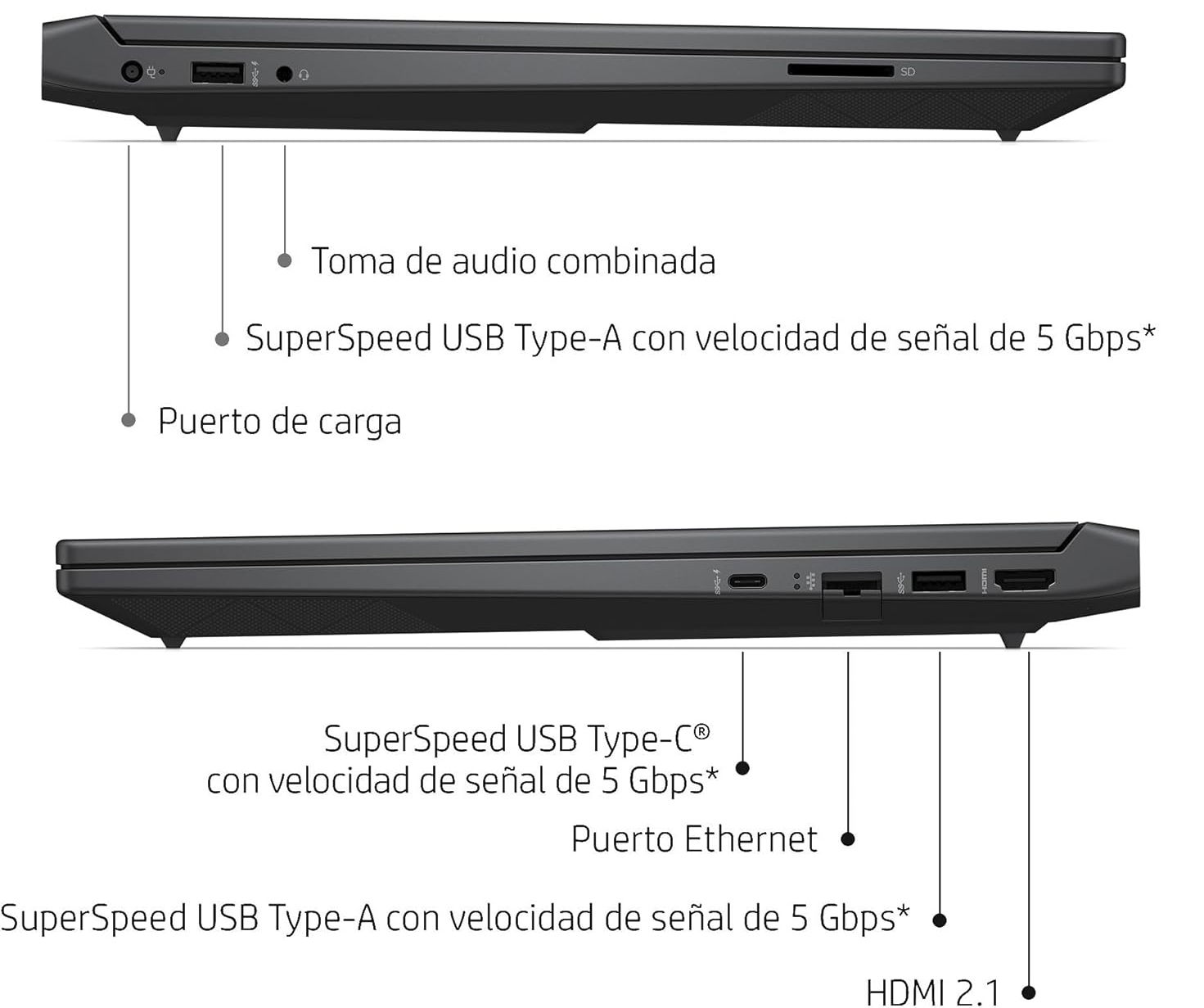 hp victus 15 puertos