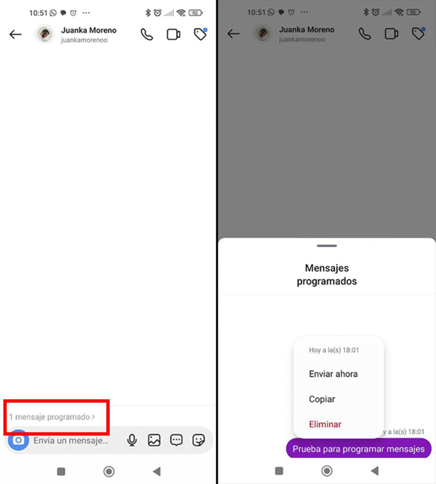 Instagram ya deja programar mensajes directos con hasta 29 días de antelación