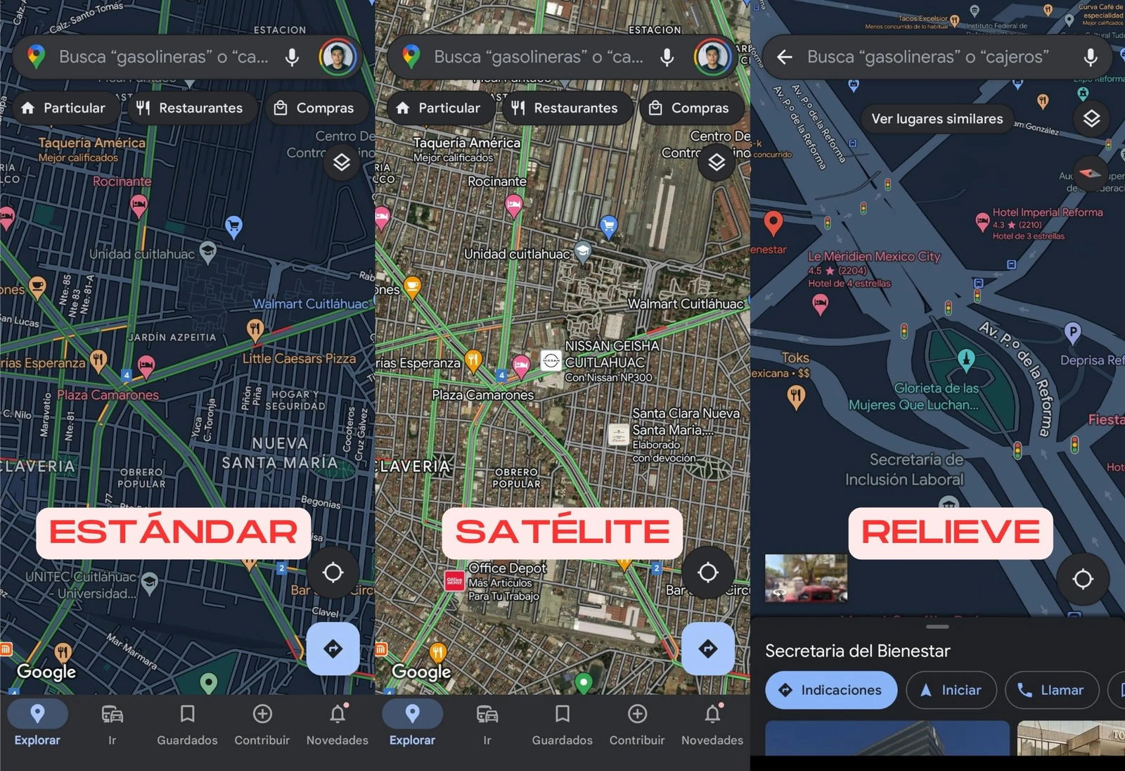 Los mapas por satélite consumen una gran cantidad de datos