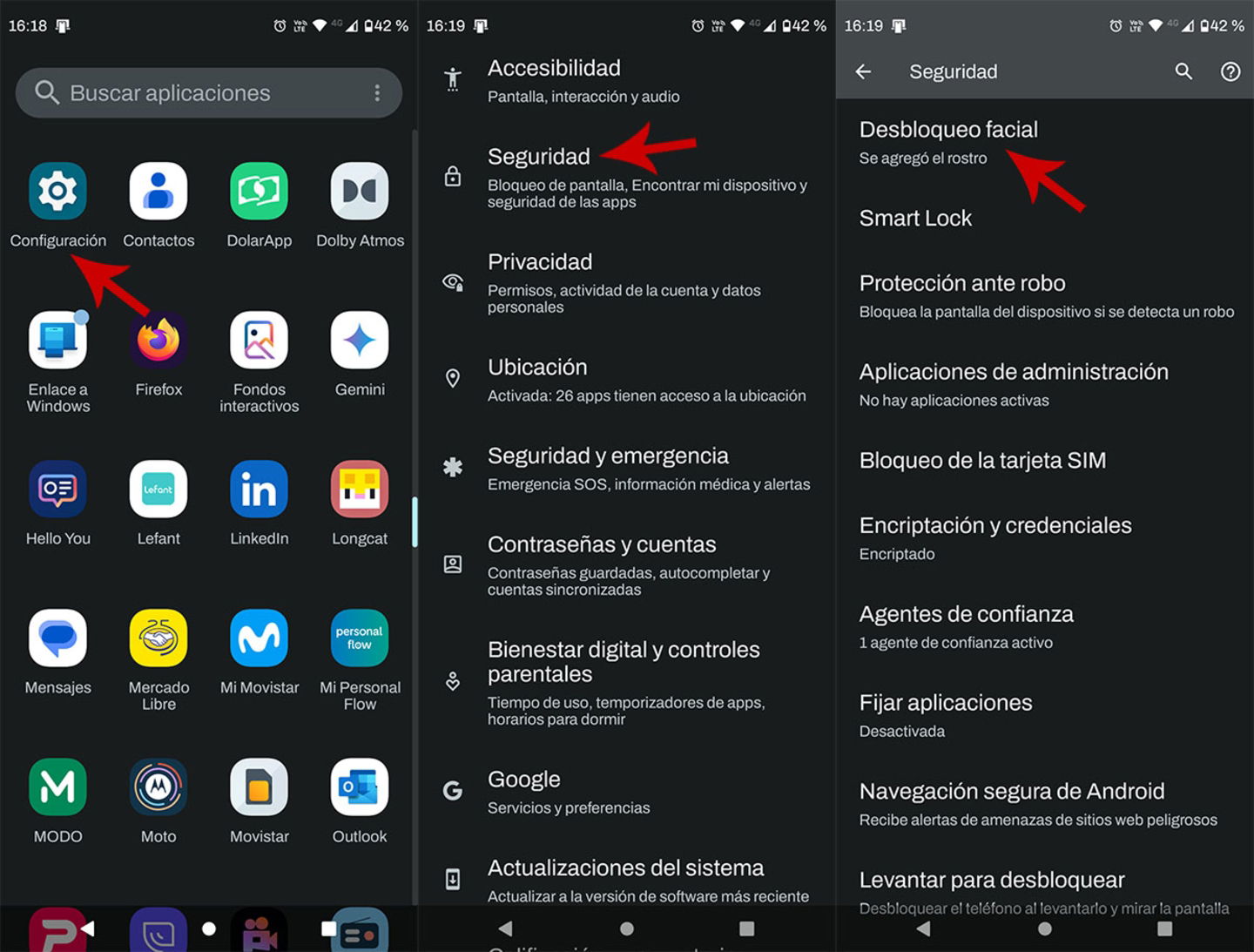 Acceder a los ajustes de seguridad en Android