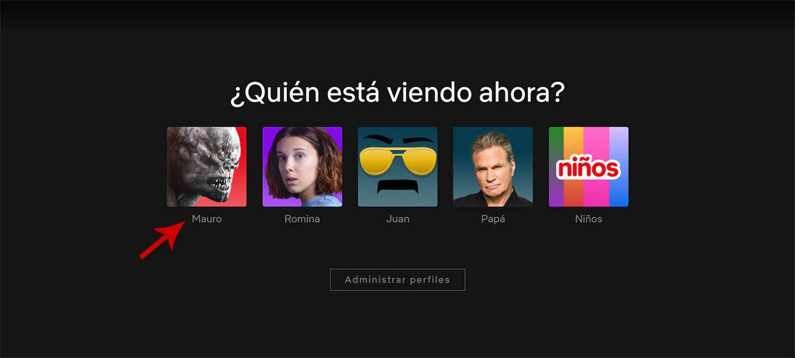 Acceder a un perfil de Netflix