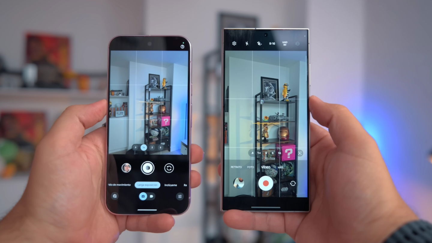 Apps de cámara en el Google Pixel 9 Pro XL y en el Samsung Galaxy S24 Ultra