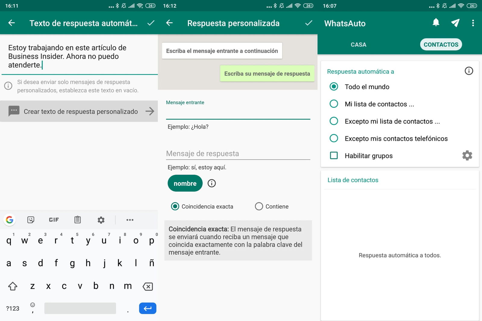 Un mensaje automático en WhatsApp puede ser una buena alternativa al buzón de voz