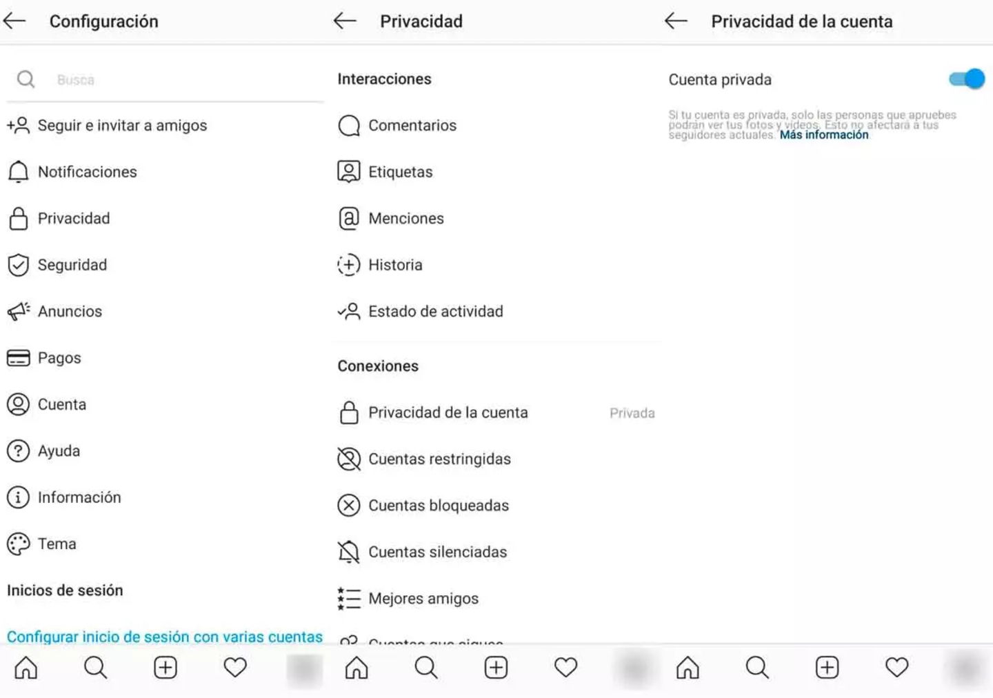 Para quitar el modo silencioso en Instagram tendremos que acceder a la sección de Configuración