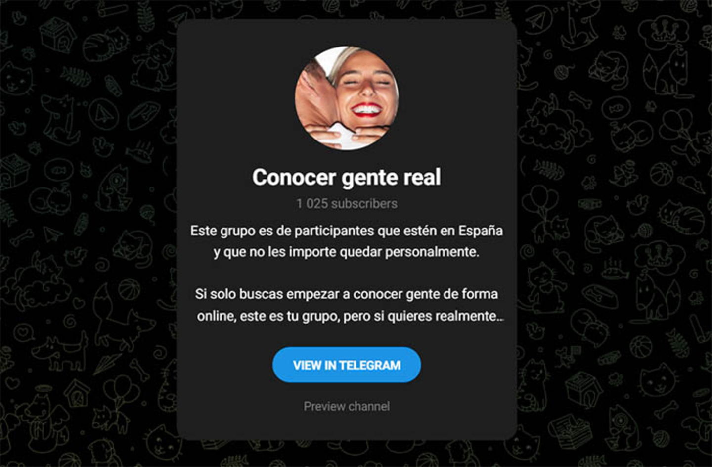 Conocer gente real grupo Telegram España