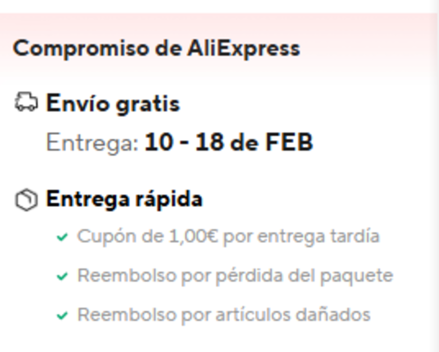 La entrega de los pedidos en AliExpress suele ser más rápida