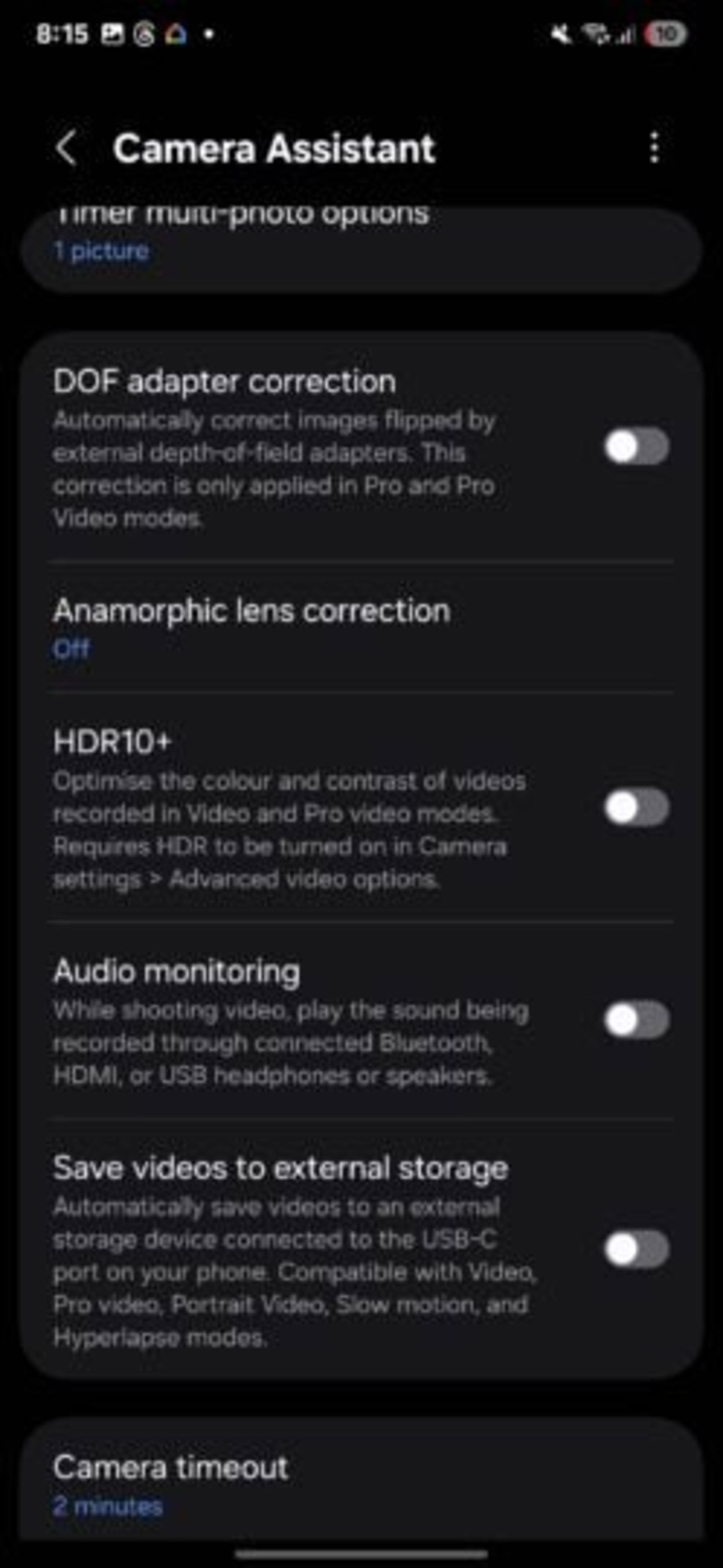 Samsung Galaxy S25 y One UI 7 esconden estas dos funciones para vídeo en Camera Assistant