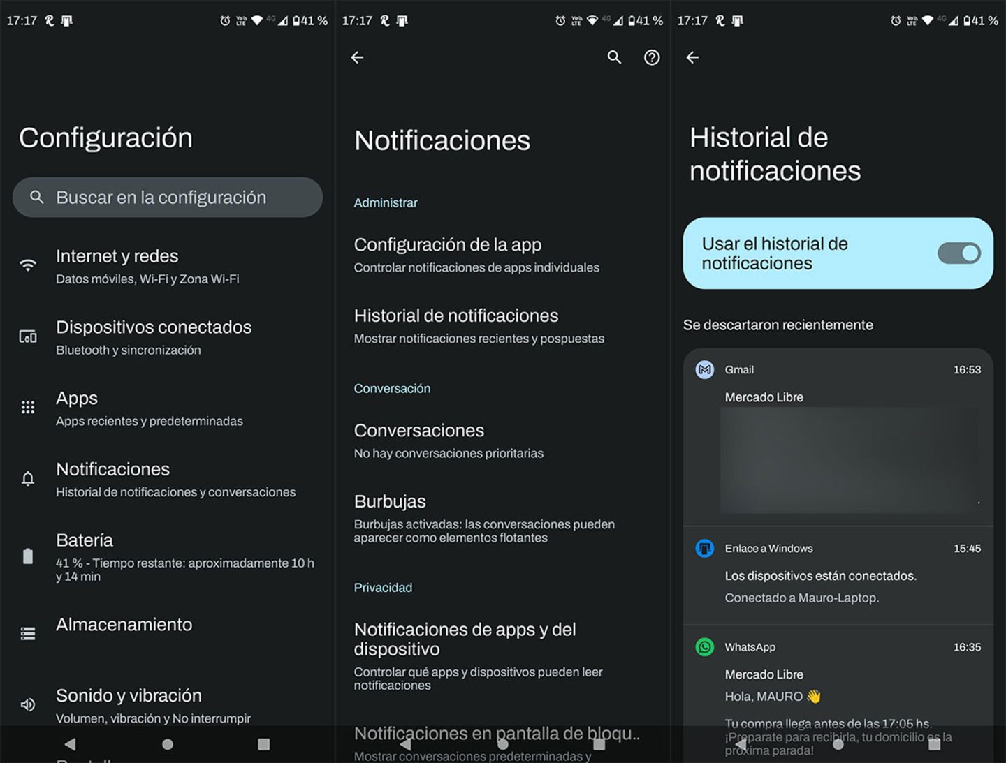 Ver historial de notificaciones en Android