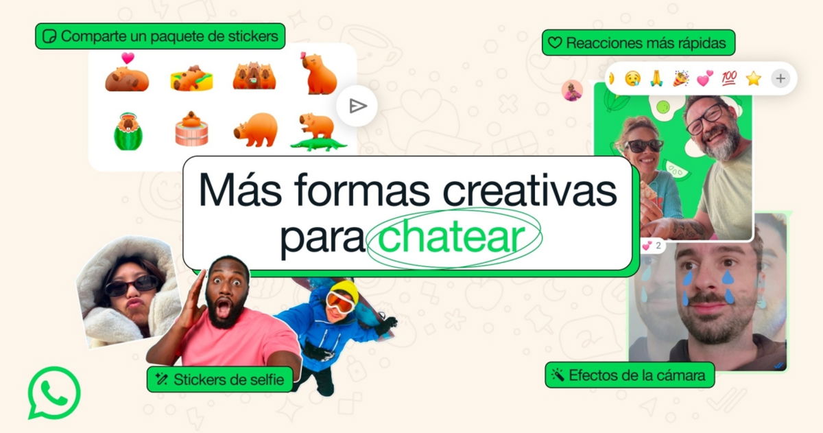 WhatsApp comienza 2025 con una actualización: más reacciones, filtros, efectos y paquetes de stickers