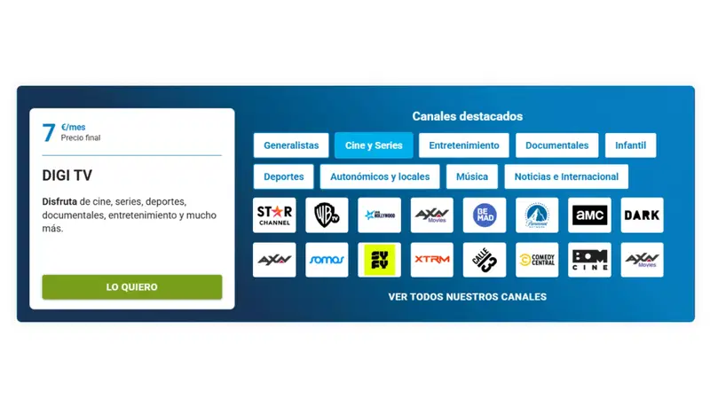 Canales de DIGI TV