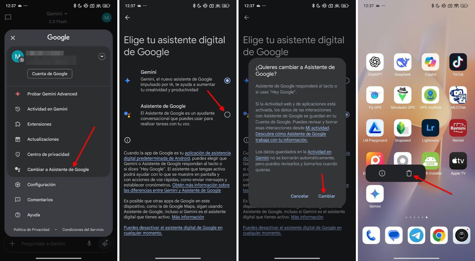 Cómo desactivar Google Gemini en Android paso a paso