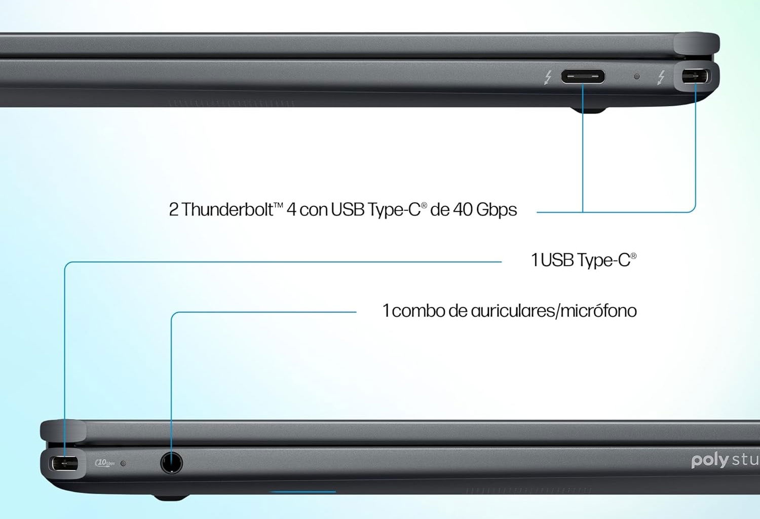 HP OmniBook Ultra Flip 14 puertos fisicos