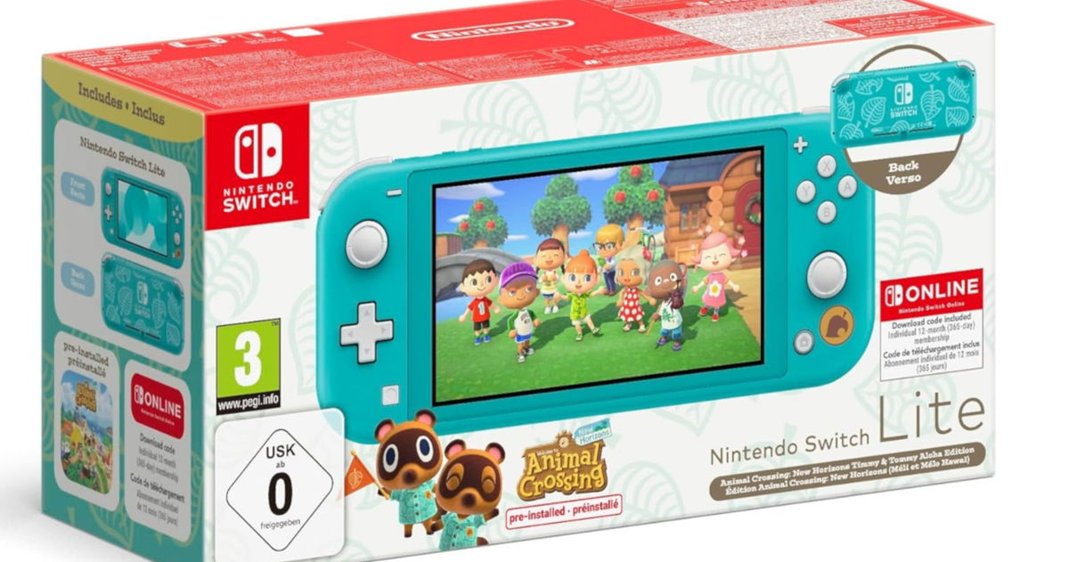 Esta Switch Lite edición Aloha Animal Crossing tiene descuento y viene con 12 meses de online incluidos