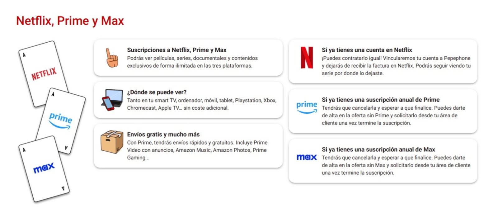 El Combo Completo de Pepephone te interesa: Fibra, Móvil, Netflix, Max y Amazon Prime por sólo 60,90€/mes