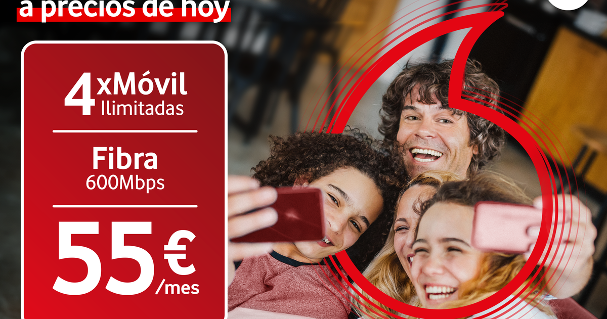 4 móviles y fibra de 600 Mbps con un ahorro de 180 euros al año: así es el nuevo plan familiar de Vodafone