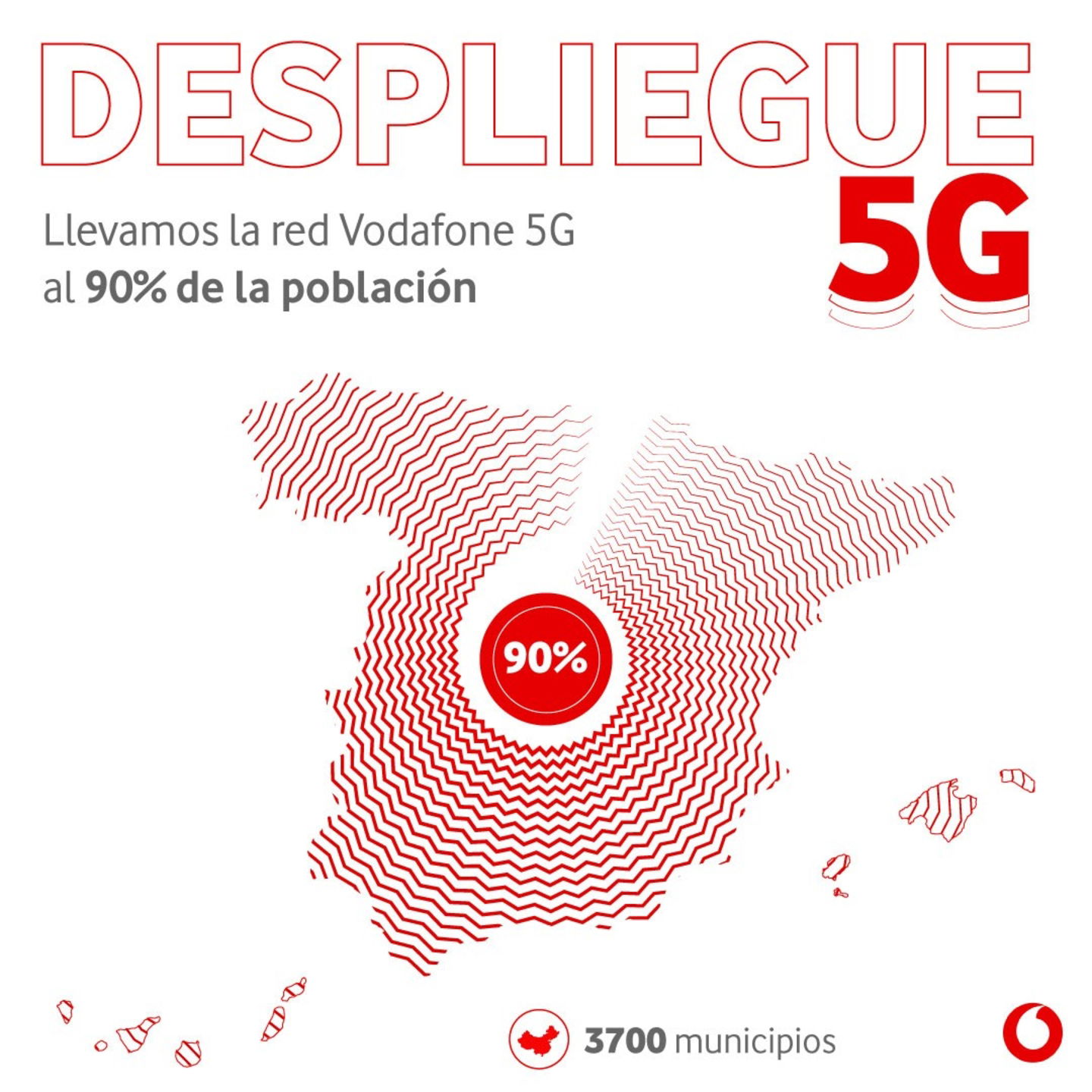 Vodafone desplegará su red 5G en 1.000 municipios: llegará al 90% de población española