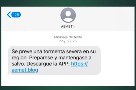 Los ciberdelincuentes se están aprovechando de los avisos de la AEMET por tormenta. Cuidado con este SMS