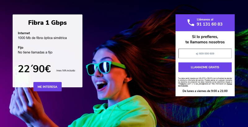 Fibra de 1 Gb por 22,90 euros. Es una de las mejores tarifas del mercado