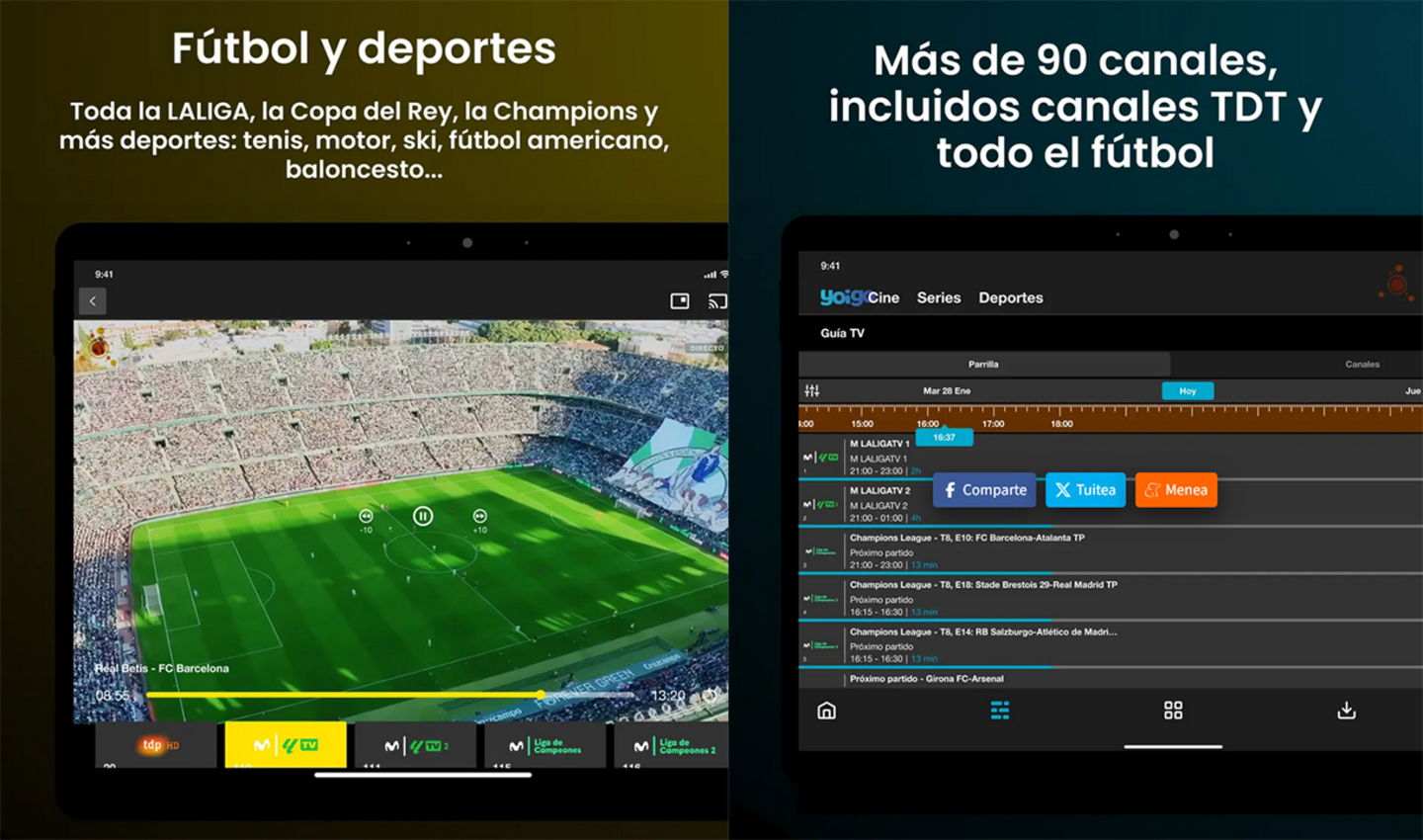 Todo el fútbol llegará a Yoigo y MásMóvil. Se filtran las nuevas televisiones de ambas operadoras