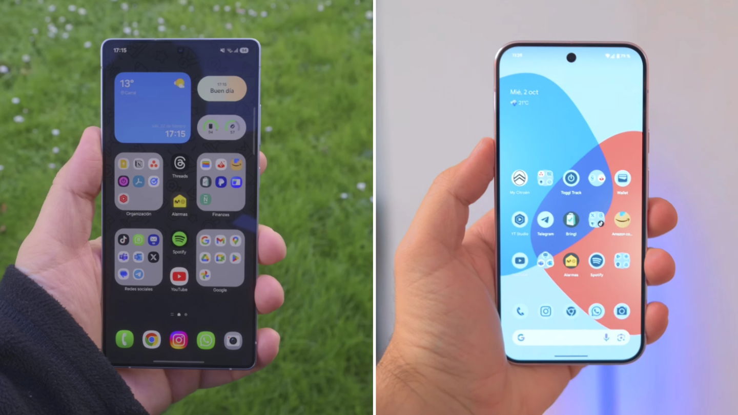 Pantallas del Samsung Galaxy S25 Ultra y del Google Pixel 9 Pro XL