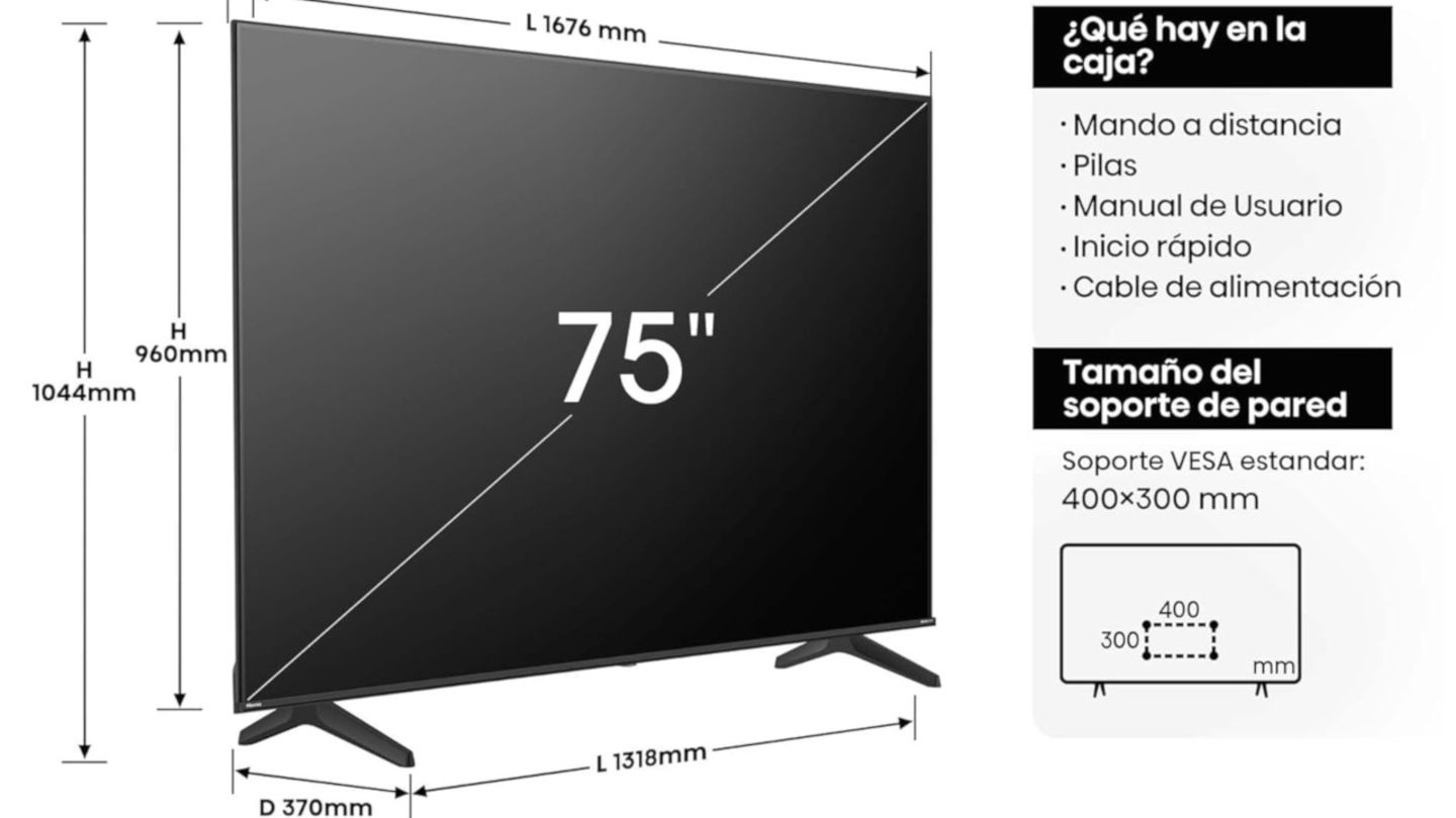 75 pulgadas de puro espectáculo, un televisor gigante sin arruinarte, si aprovechas esta gran rebaja