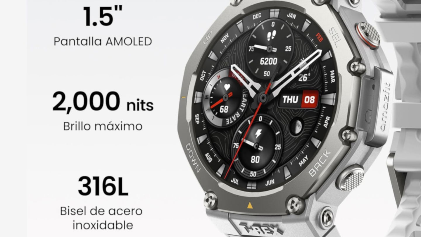El smartwatch todoterreno con GPS dual, mapas offline y batería de 27 días que arrasa en valoraciones en Amazon está al mínimo histórico