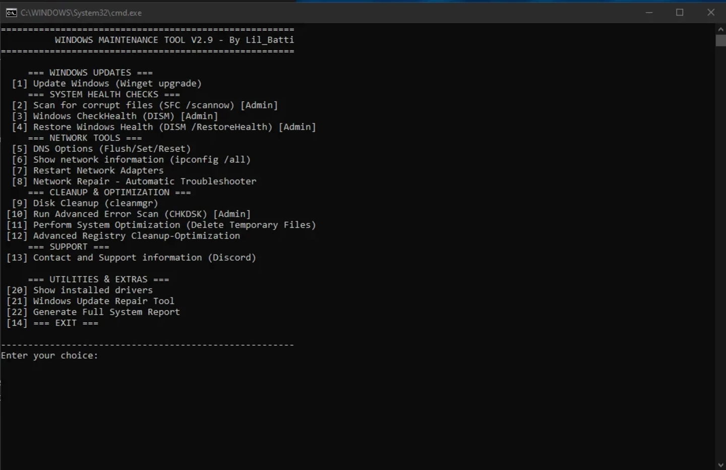 Este script no oficial automatiza todas las reparaciones esenciales de Windows 11 y 10