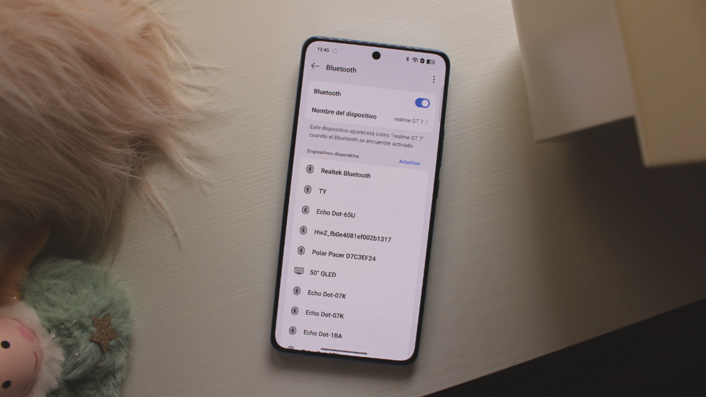 Ajustes de Bluetooth en el realme GT 7