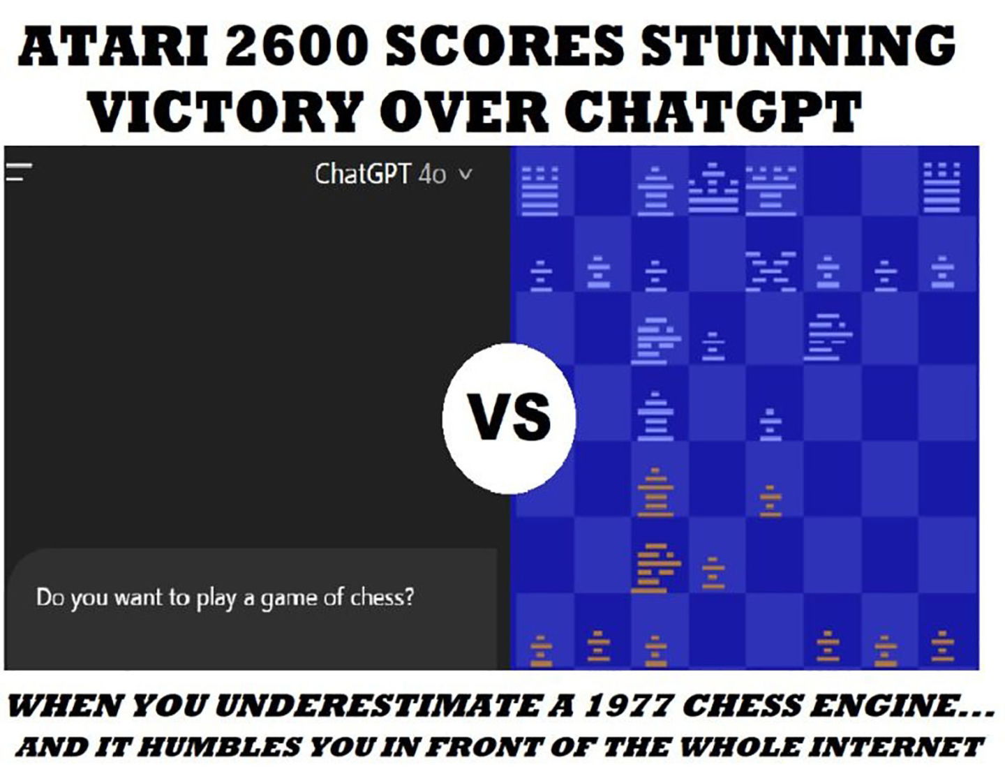 ChatGPT vs Atari 2600 en una partida de ajedrez