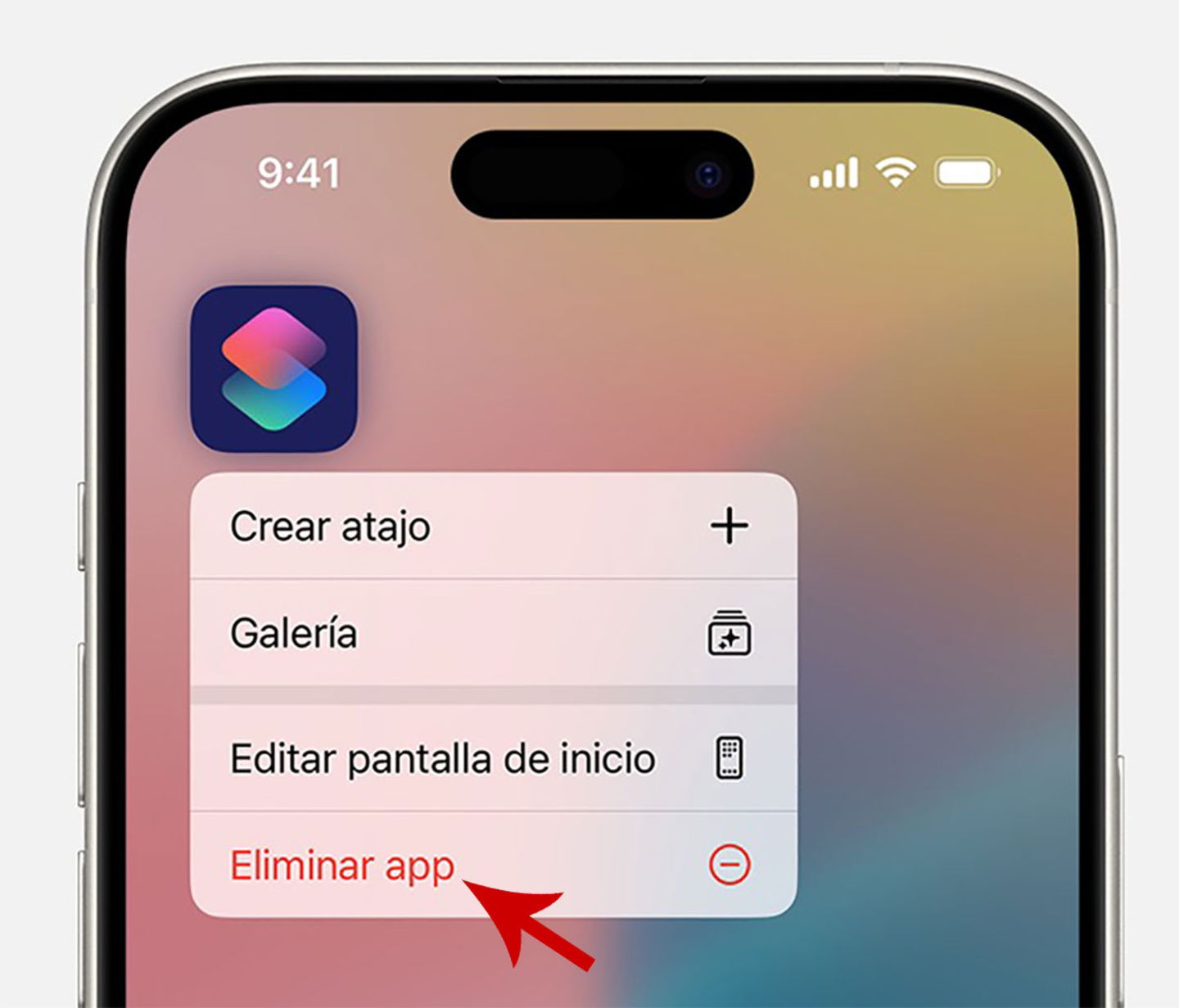Desinstala la app para borrar la caché