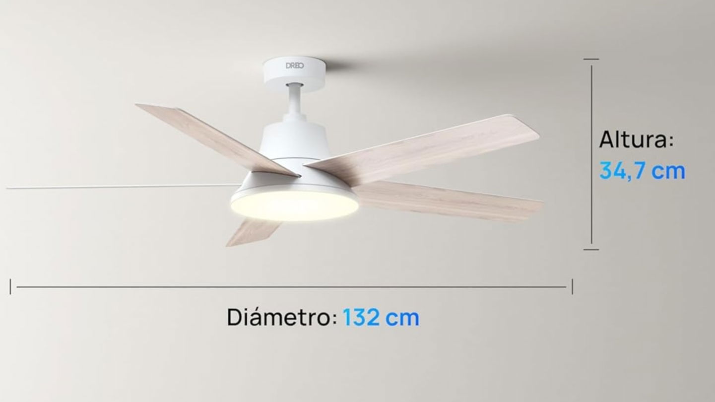Dreo ventilador techo inteligente medidas