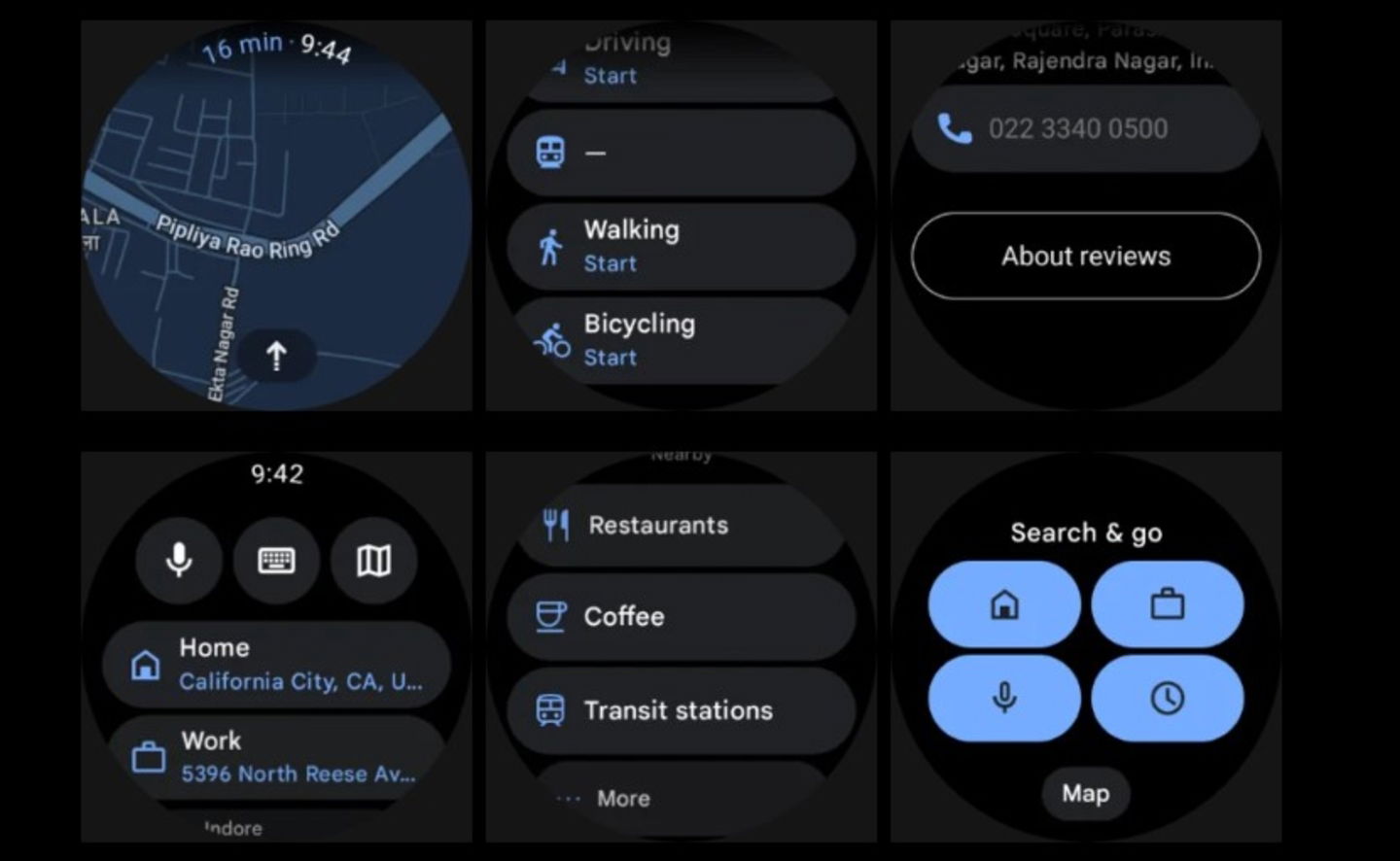 Así se verá Google Maps en los relojes Wear OS con la nueva interfaz Material Expressive