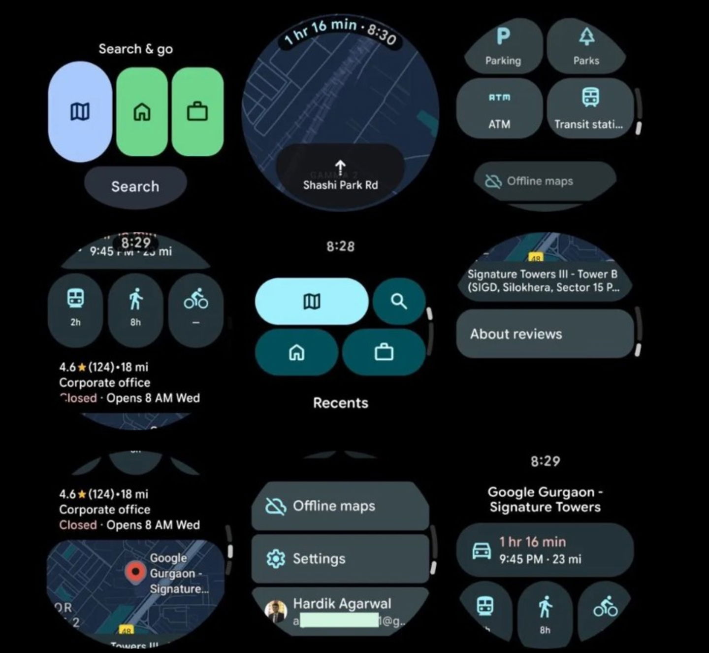 Así se verá Google Maps en los relojes Wear OS con la nueva interfaz Material Expressive
