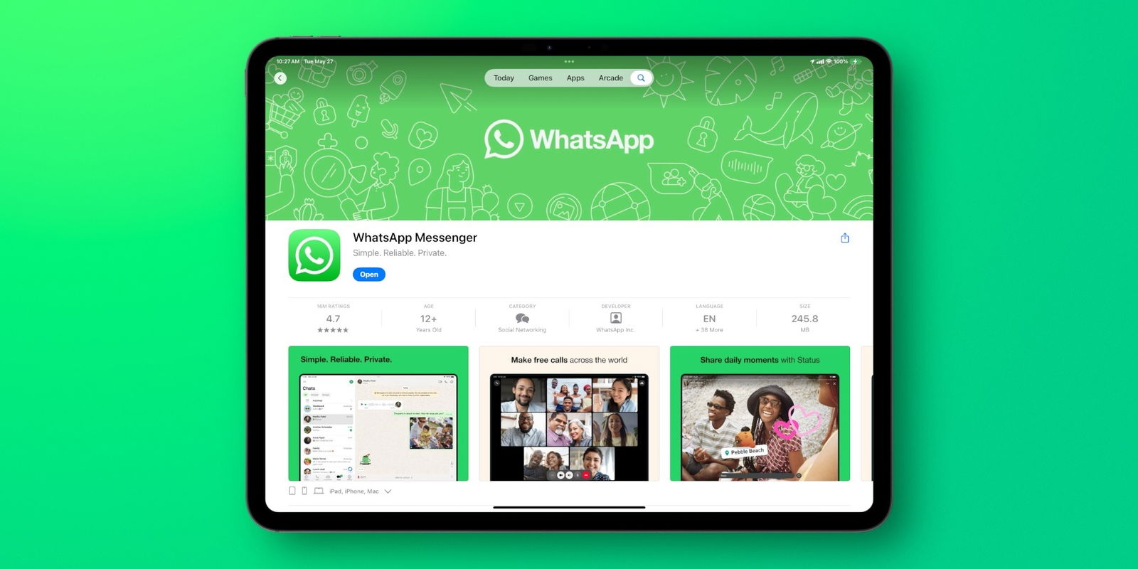 Qué funciones incluye WhatsApp en iPad