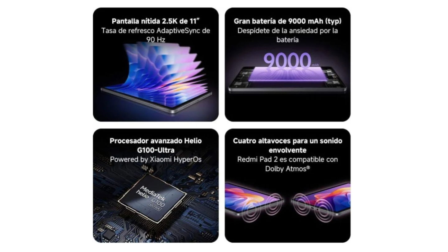 La nueva Redmi Pad 2 llega a España: pantalla 2.5K a 90 Hz, potencia de sobra y una batería enorme por menos de 200 euros