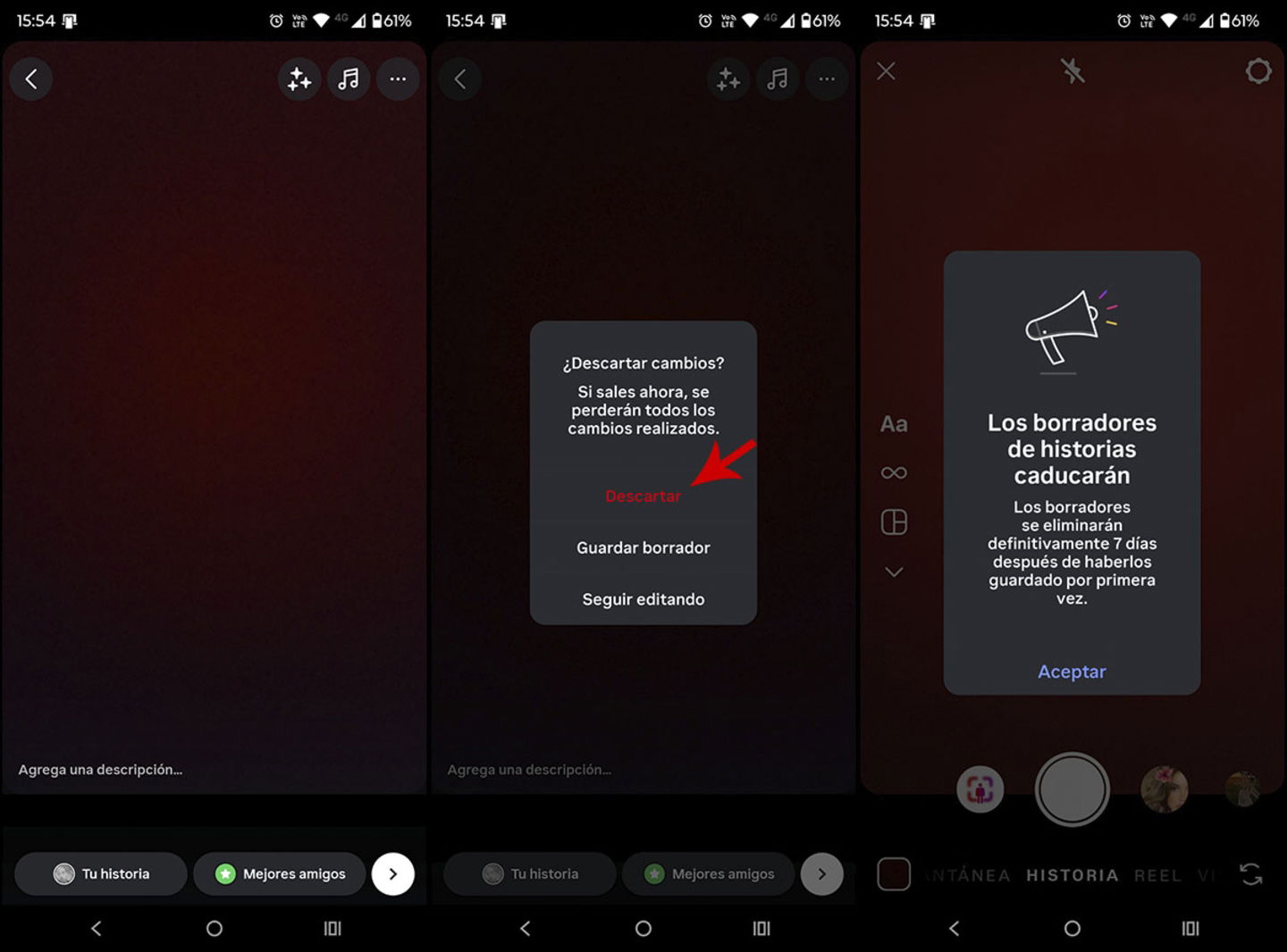 Como guardar borradores en Instagram