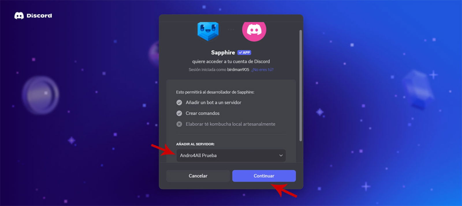 Conectar bot con Discord