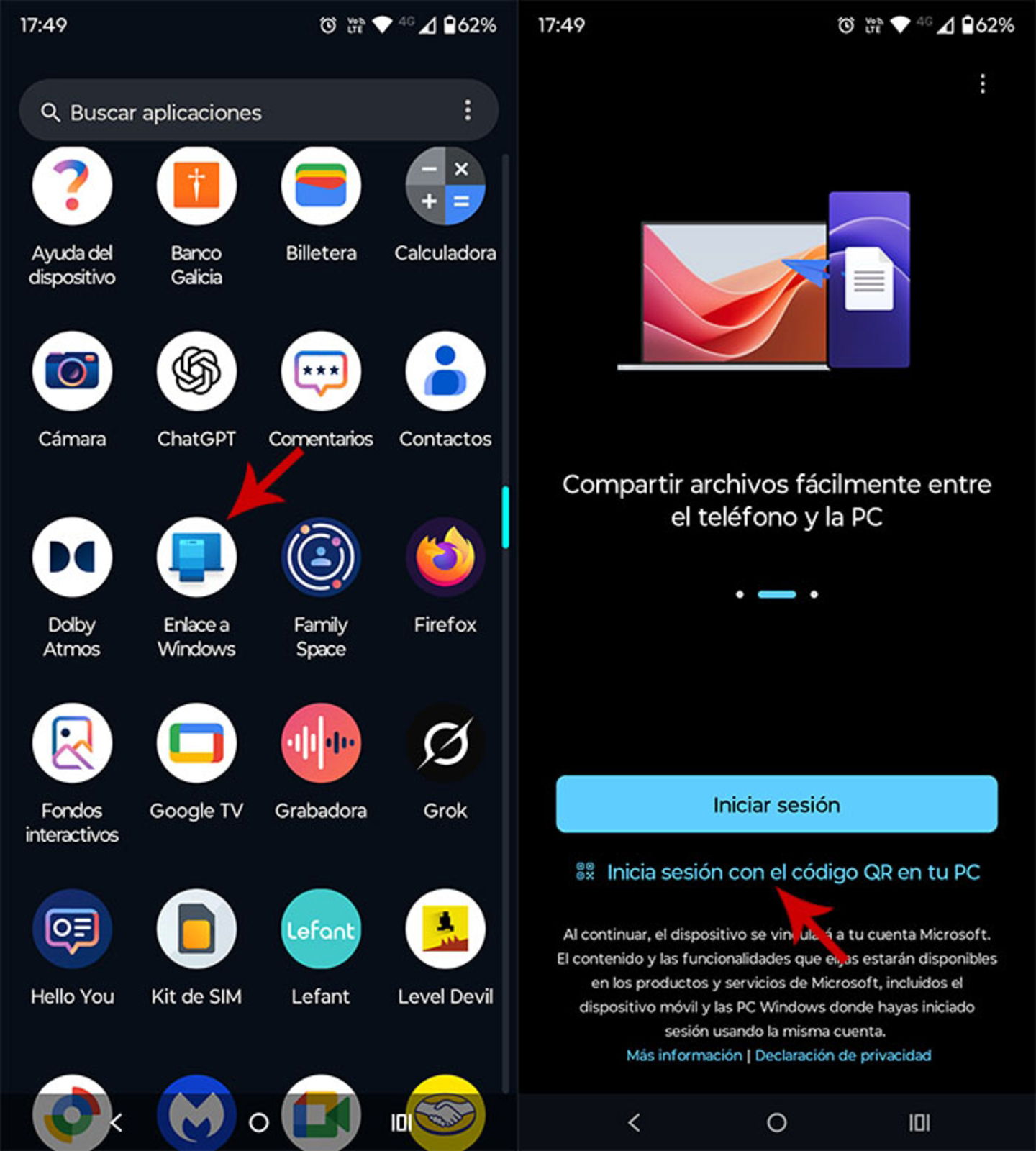 Configurar Enlace móvil en Android