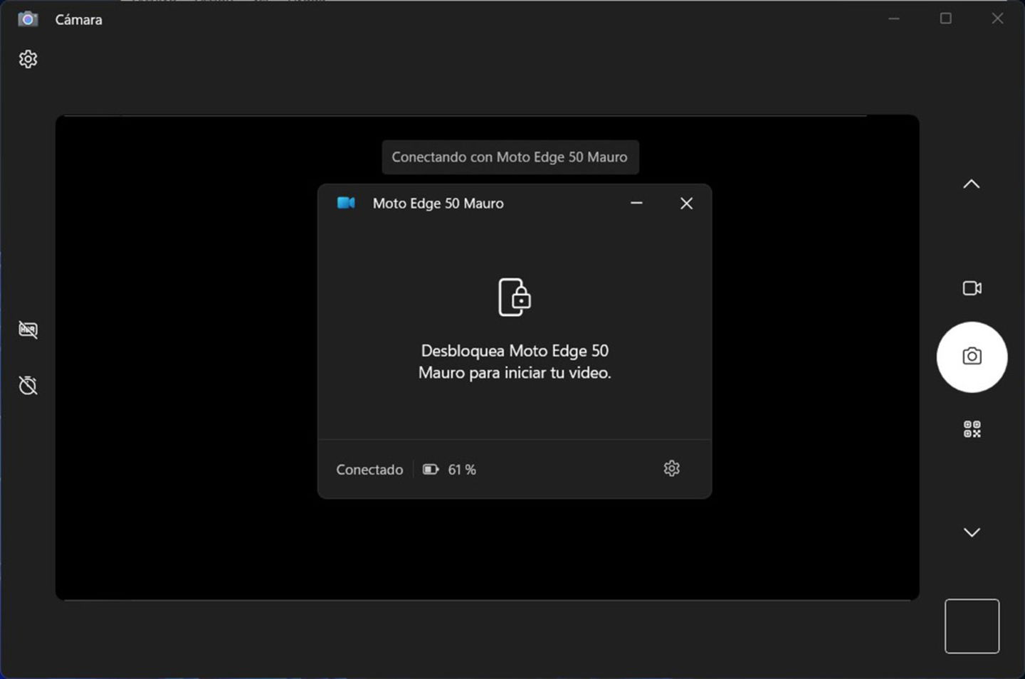 Desbloquear movil para usar la camara en Windows 11