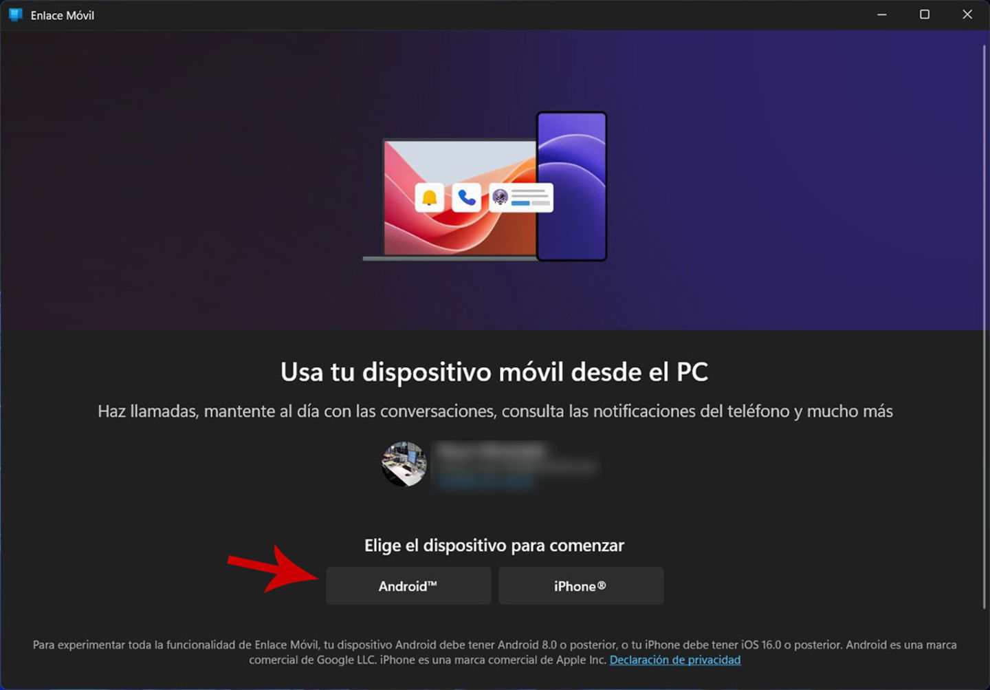 Elegir dispositivo para conectar
