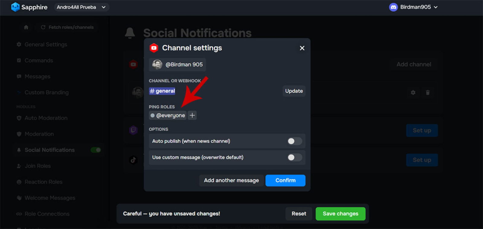 Elegir rol en servidor de Discord