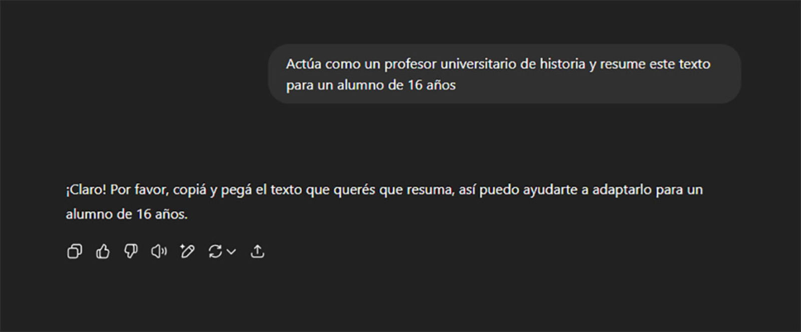 Especifica siempre el rol que debe asumir