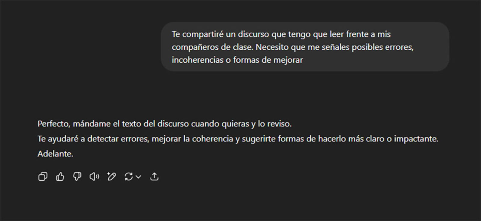 Haz que te cuestione o corrija