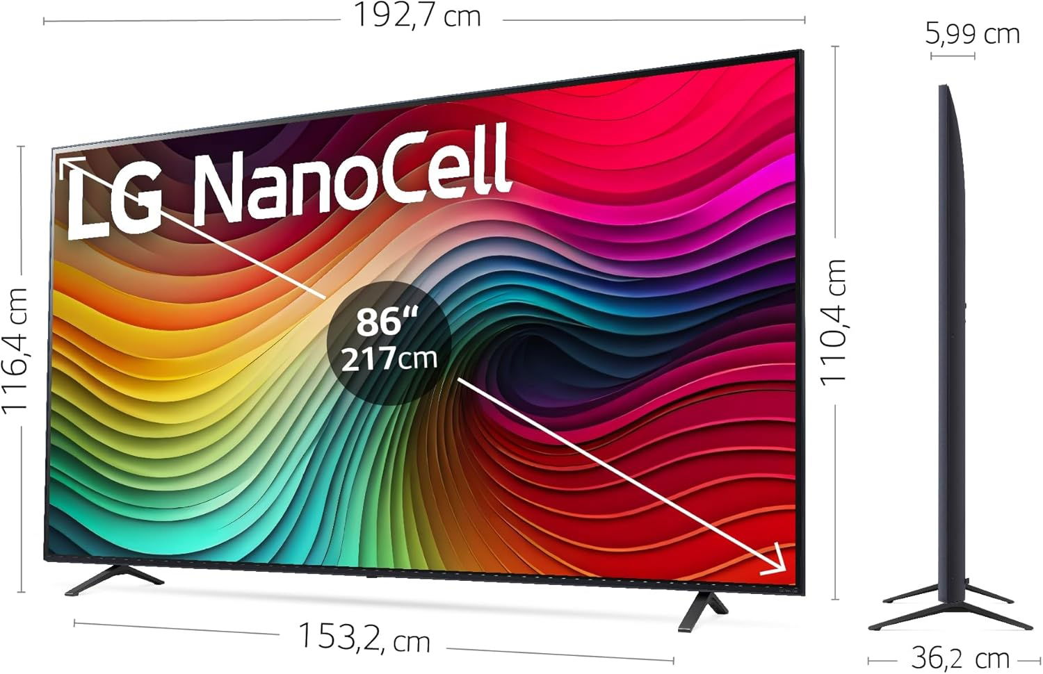 LG 86NANO81T6A medidas
