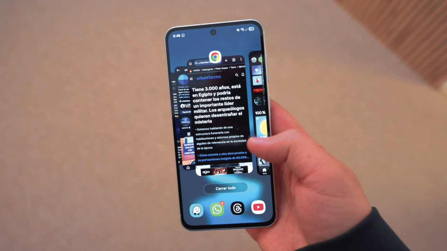 Lista de apps abiertas en el Samsung Galaxy A56