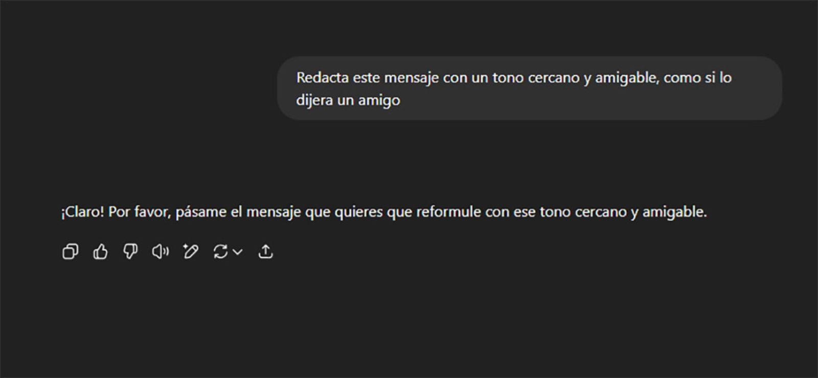 Personaliza el tono de la respuesta